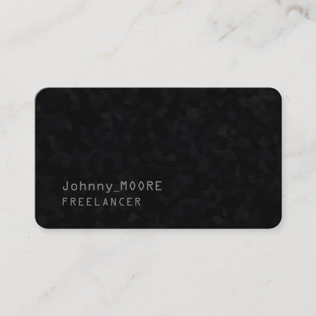 Ultra dark modern futuristic cyber black business card (Front)