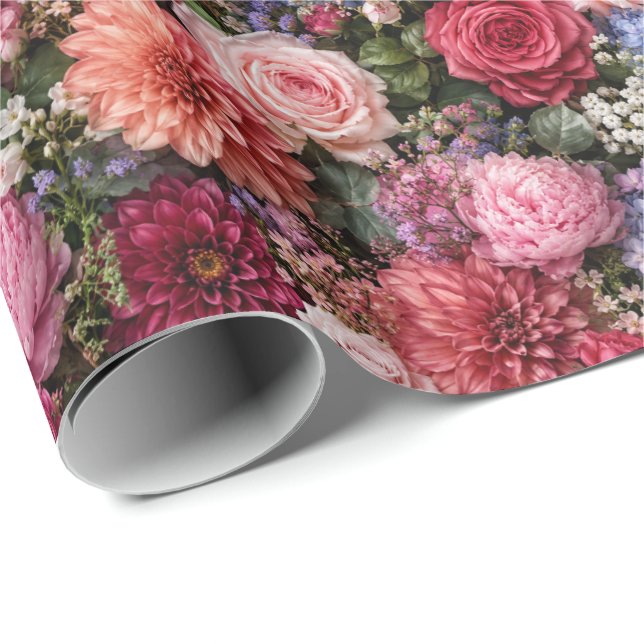 Ultra-Detailed Exquisite Mixed Florals Wrapping Paper (Roll Corner)