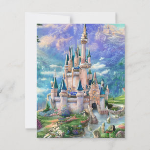Ultra Detailed Whimsical Fairytale Castle Triptych Holiday Card