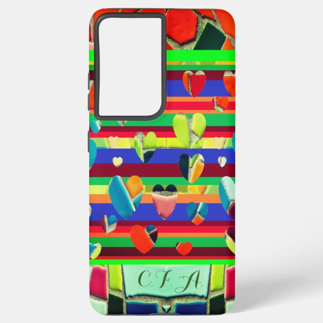 Ultra Fun Abstract Mosaic Samsung Galaxy S21 Ultra Case (Back)
