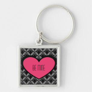 Ultra Glam Heart Keychain, Bright Pink Key Ring