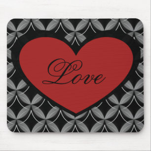 Ultra Glam Heart Mousepad, Red Mouse Mat