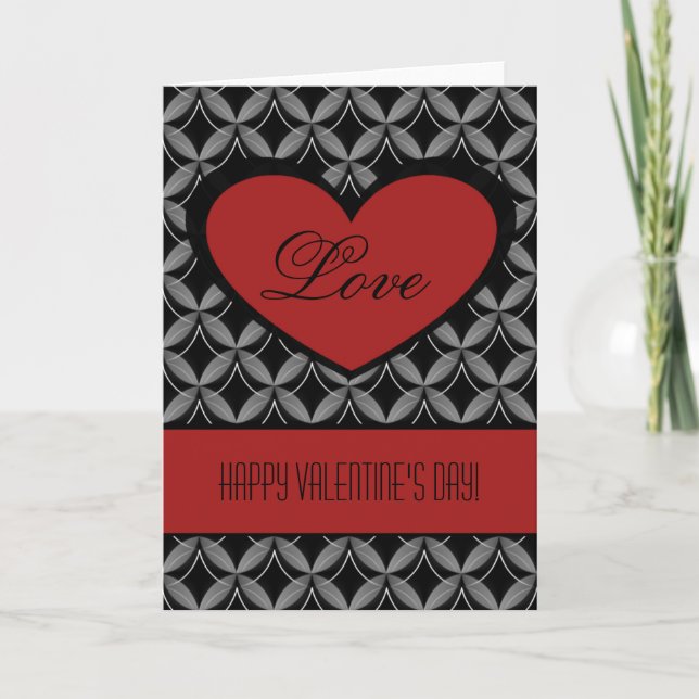 Ultra Glam Heart Valentine's Day Card, Red Holiday Card (Front)