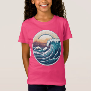 Ultra-High-Detail Montabeach Ocean Wave Logo T-Shirt