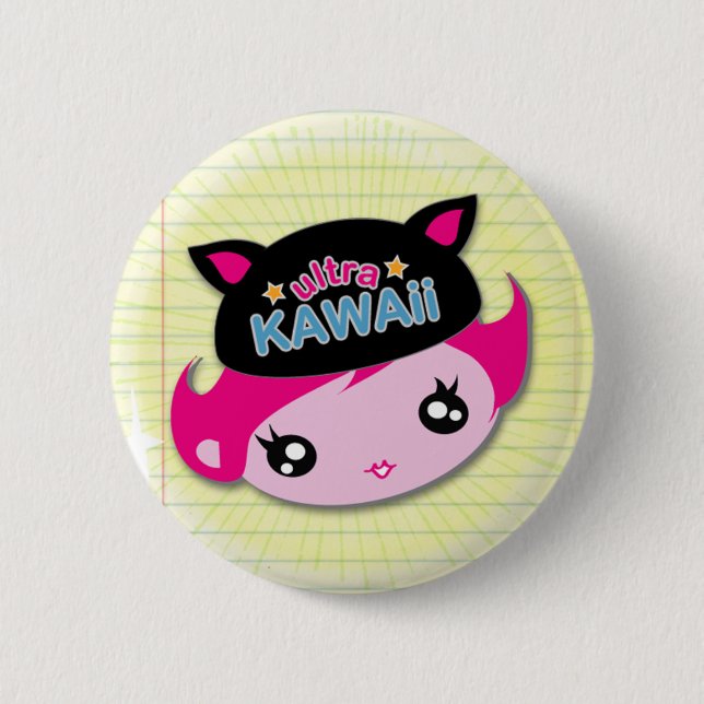 Ultra Kawaii - Girl Button (Front)