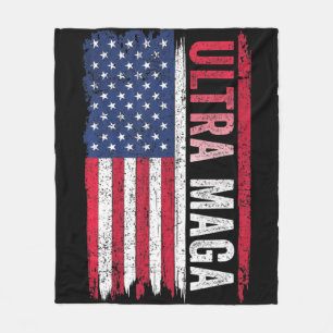 ULTRA MAGA American Flag Patriotic Agenda   Fleece Blanket