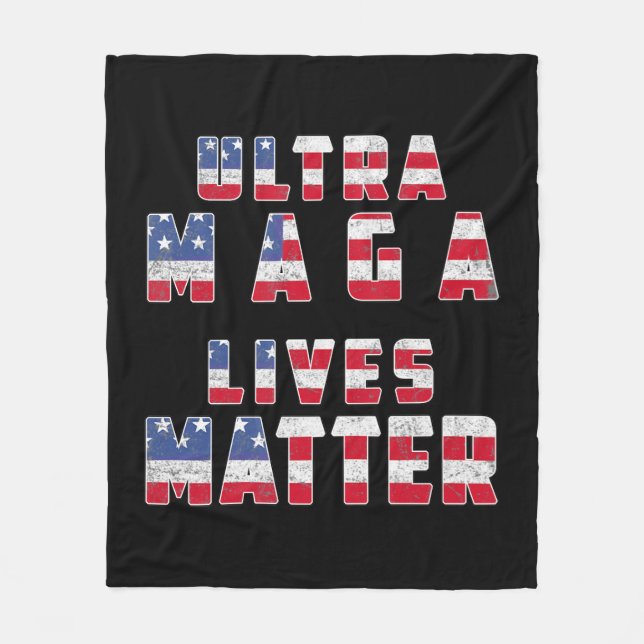 Ultra Maga Donald Trump Joe Biden Republican Ameri Fleece Blanket (Front)