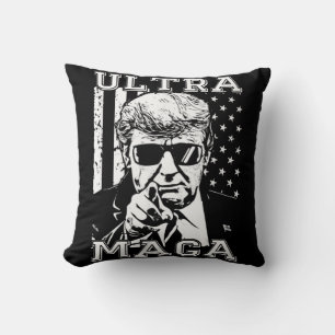 Ultra MAGA Fun Anti Biden US Flag Pro Trump Trend Cushion