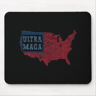 Ultra MAGA Fun Trendy Women Men Retro US Flag Mouse Mat