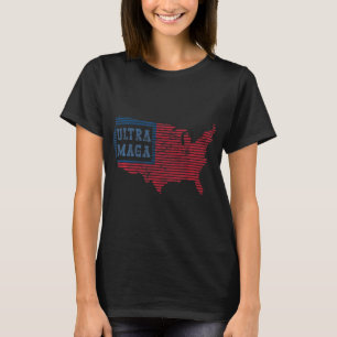 Ultra MAGA Fun Trendy Women Men Retro US Flag T-Shirt