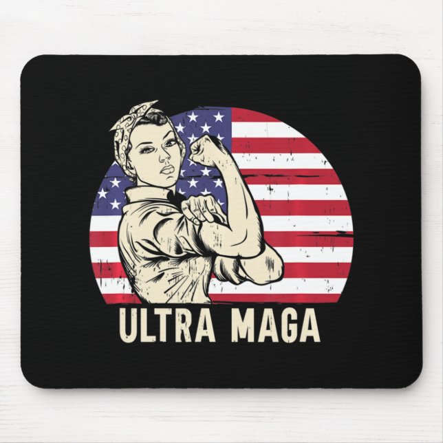 Ultra Maga Messy Bun  Mouse Mat (Front)