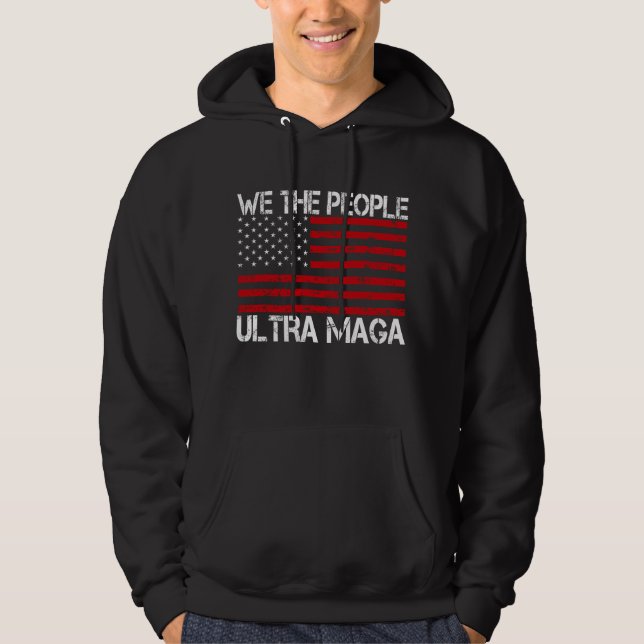 Ultra Maga Pro Trump 2024 Funny Republican  Hoodie (Front)