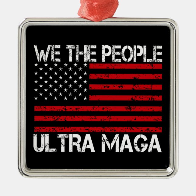 Ultra Maga Pro Trump 2024 Funny Republican  Metal Tree Decoration (Front)