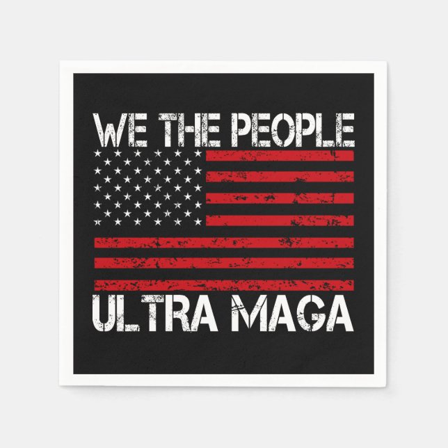 Ultra Maga Pro Trump 2024 Funny Republican  Napkin (Front)