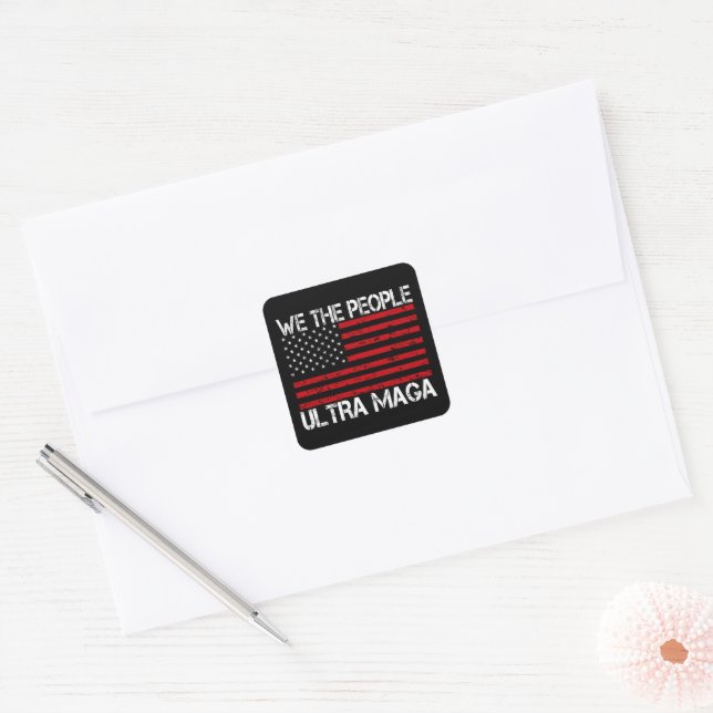 Ultra Maga Pro Trump 2024 Funny Republican  Square Sticker (Envelope)