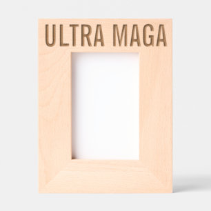 ULTRA MAGA TRUMP LASER ETCHED WOOD PHOTO FRAME