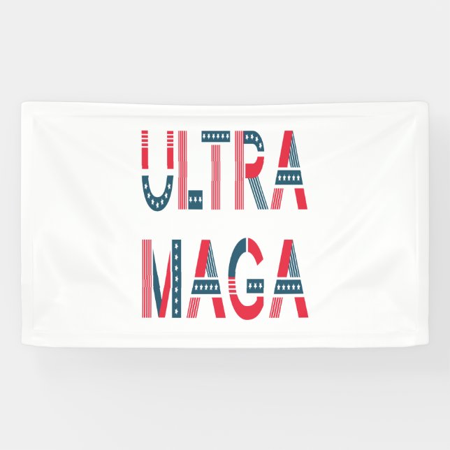 Ultra MAGA Trump Patriotic Republican Conservative Banner (Horizontal)