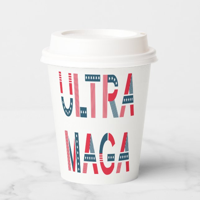 Ultra MAGA Trump Patriotic Republican Conservative Paper Cups (Front)