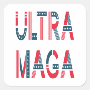 Ultra MAGA Trump Patriotic Republican Conservative Square Sticker