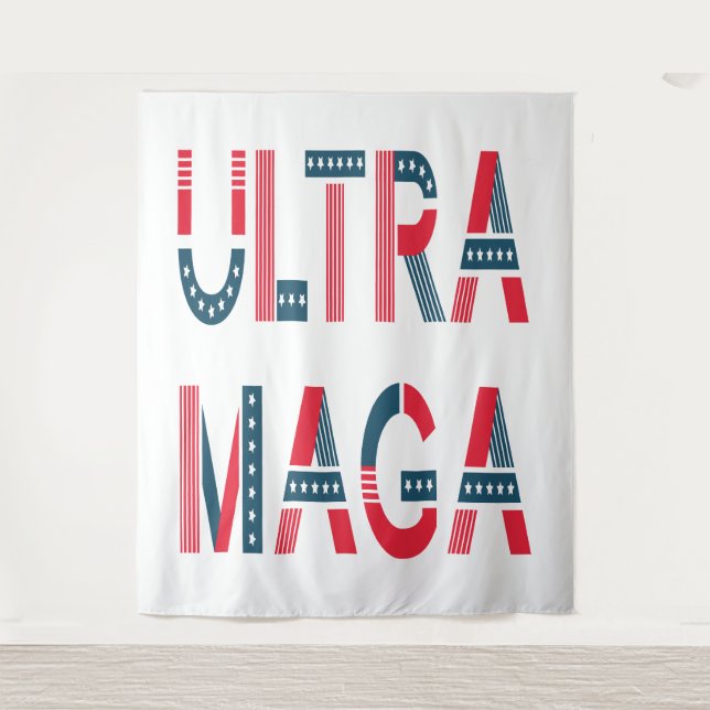 Ultra MAGA Trump Patriotic Republican Conservative Tapestry (Front)