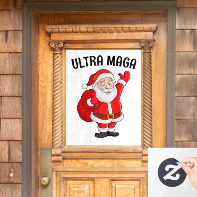 ULTRA MAGA TRUMP SANTA CHRISTMAS WINDOW CLING (Home Door)