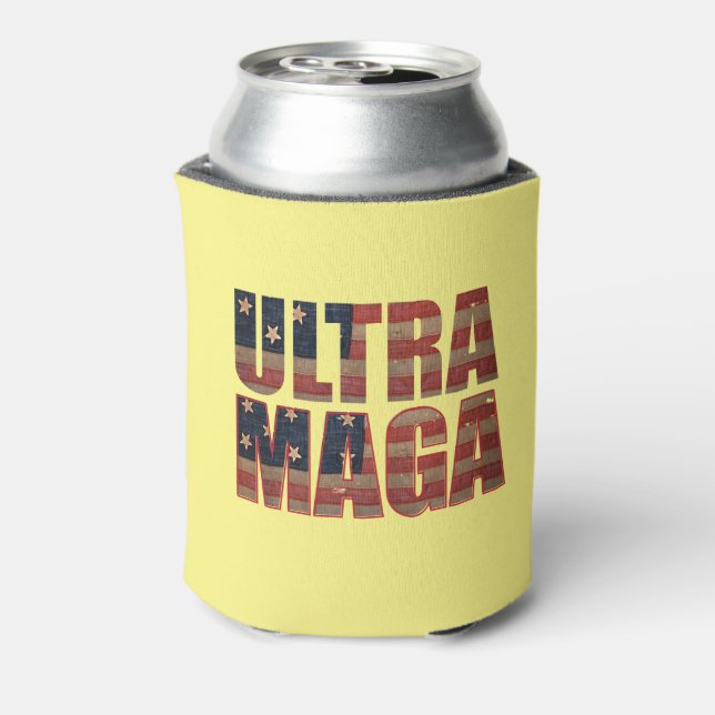 Ultra MAGA Trump Supporter 💡  Great Again USA  Can Cooler (Can Back)