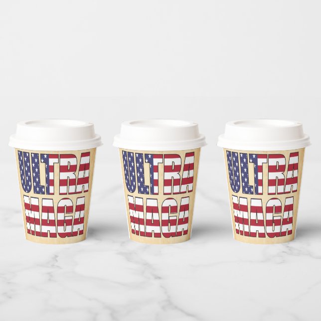 Ultra MAGA Trump Supporter 💡  Great Again USA  Paper Cups (Multi)