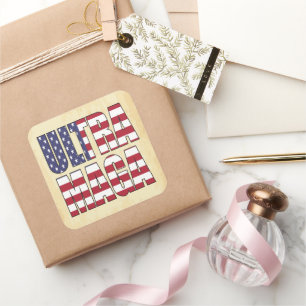 Ultra MAGA Trump Supporter 💡  Great Again USA  Square Sticker