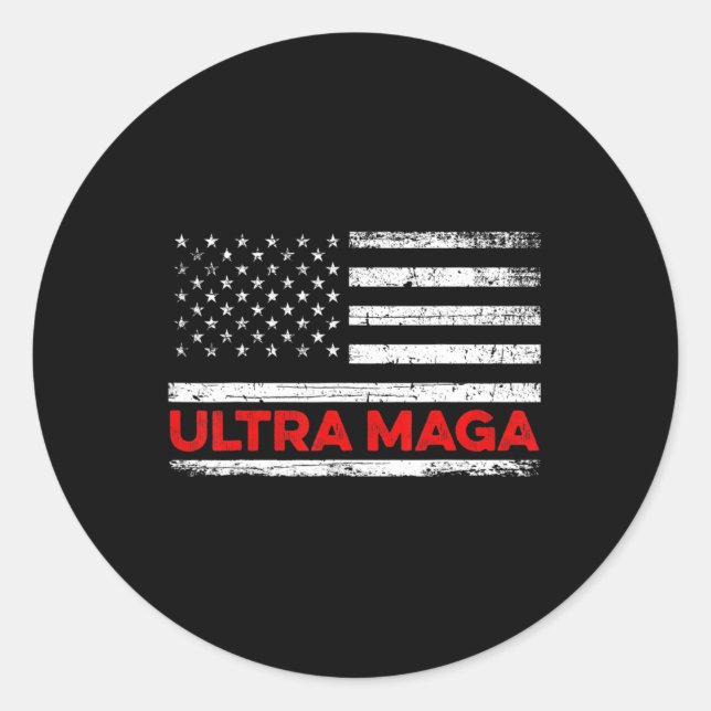 Ultra Maga United State flag  Classic Round Sticker (Front)