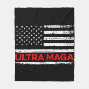 Ultra Maga United State flag  Fleece Blanket