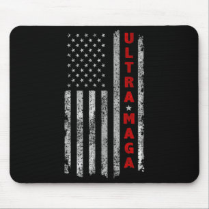 Ultra MAGA  Vintage American Flag Ultra MAGA   Mouse Mat