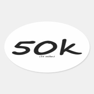 Ultra marathon 50k oval stickers 4 per sheet