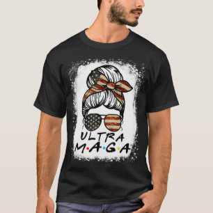 Ultra Mega Messy Bun USA Flag, Proud UltraMaga Ble T-Shirt