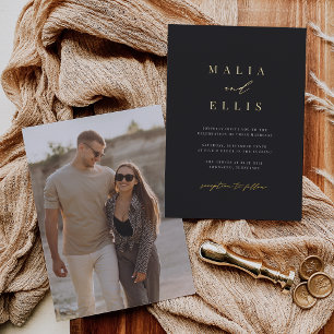 Ultra Minimal   Calligraphy Accent Photo Wedding