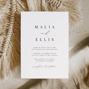 Ultra Minimal   Calligraphy Accent Wedding Invitation