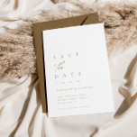 Ultra-Minimal Gold Typography Save the Date | Invitation<br><div class="desc">Tell your friends and family to SAVE THE DATE with our ultra-minimalist modern typography save the date invitation. Customise the colour of the elements and text throughout this design to perfectly match your ideal wedding theme. This design is perfect for your minimalist wedding, modern wedding or classic wedding – the...</div>