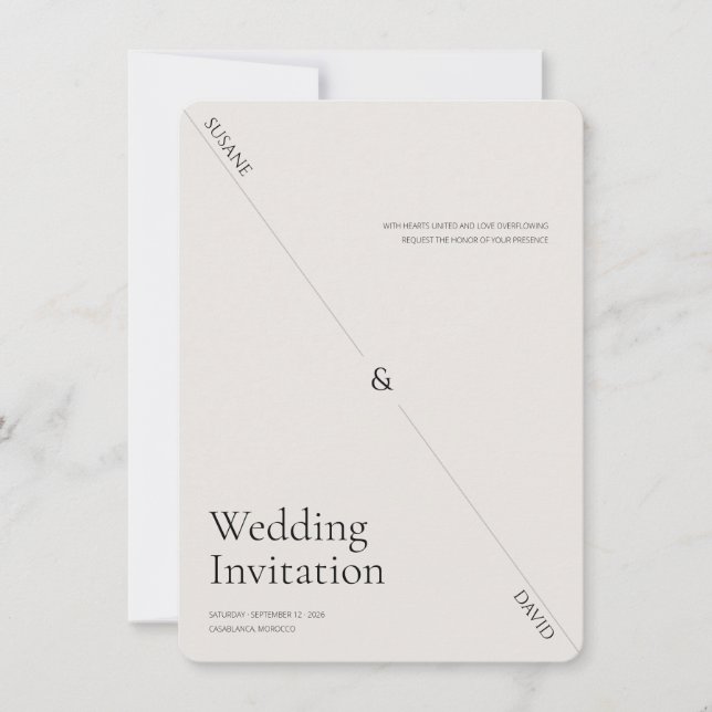 Ultra Minimal luxury Creative wedding invitation  (Front)