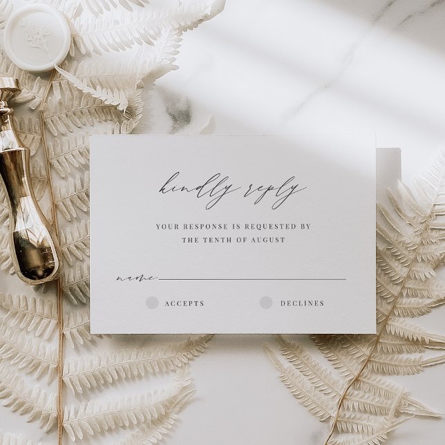 Ultra Minimal | Modern Calligraphy Accent RSVP Card (Creator Uploaded)