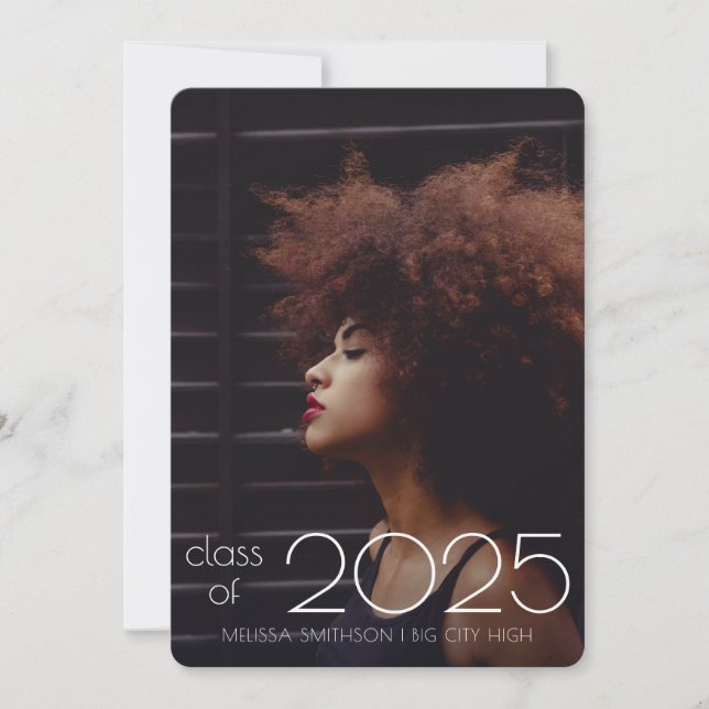 Ultra Minimal Modern Custom Photo Graduation Announcement (Front)