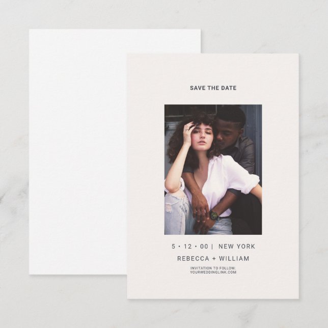 Ultra Minimal Modern Typography Photo Wedding Invitation (Front/Back)