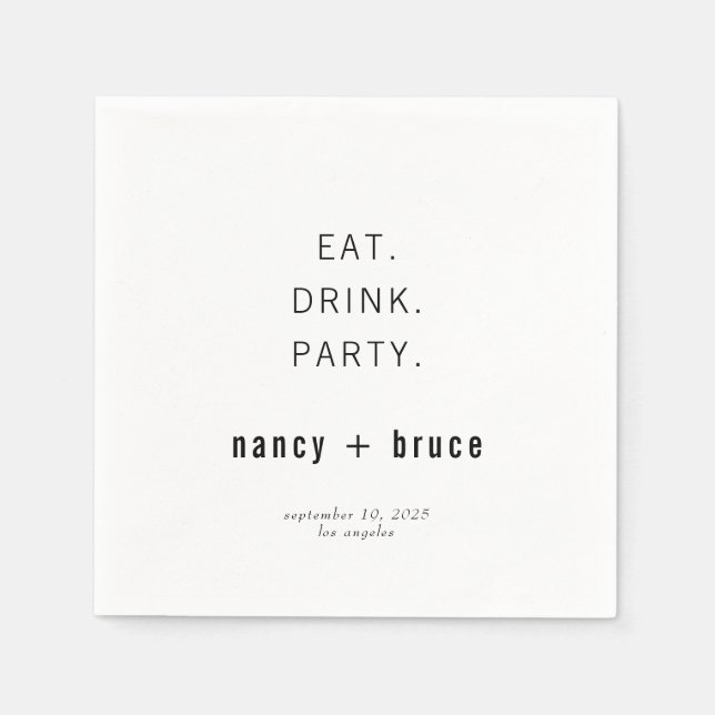 Ultra Minimal Modern Typography Wedding Welcome Napkin (Front)