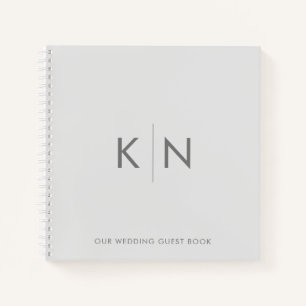 Ultra Minimal Monogram Wedding Guest Book