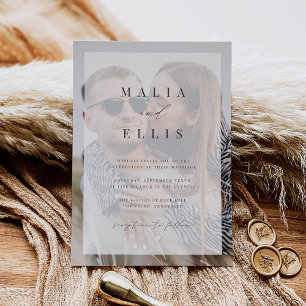 Ultra Minimal Photo Overlay Wedding Invitation