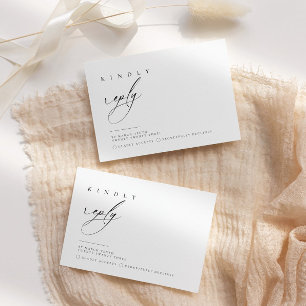 Ultra-Minimal Typography RSVP Reply Enclosure Card