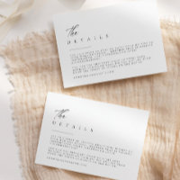 Ultra-Minimal Typography Wedding Details Enclosure