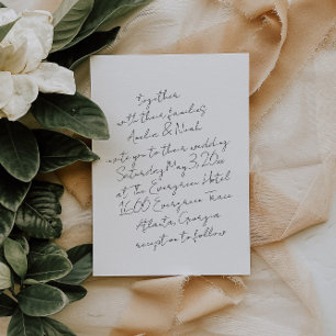 Ultra Minimalist Hand Written Wedding Invitation
