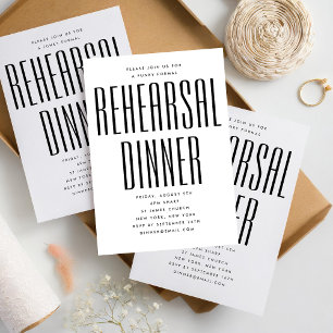 ULTRA MINIMALIST MODERN WEDDING REHEARSAL DINNER INVITATION