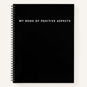 Ultra Minimalist Positive Aspects Black Gratitude Notebook