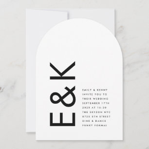 Ultra Modern Arch Monogram Wedding Invitation