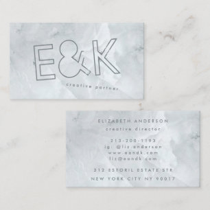 Ultra Modern Big Funky Script Quartz Marble Business Card